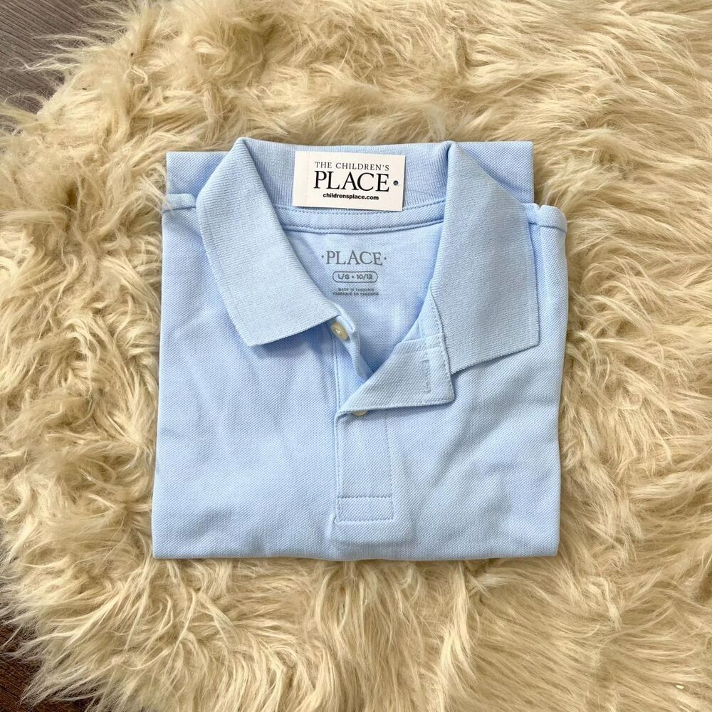 The children's place NWT light blue short-sleeve polo shirt Size L 10 / 12